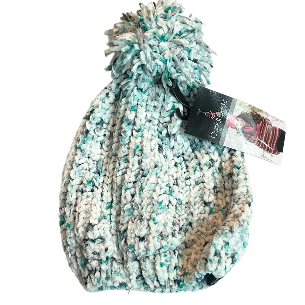 Cuddl Duds Kids' Speckled Knit Beanie with Pom-Pom